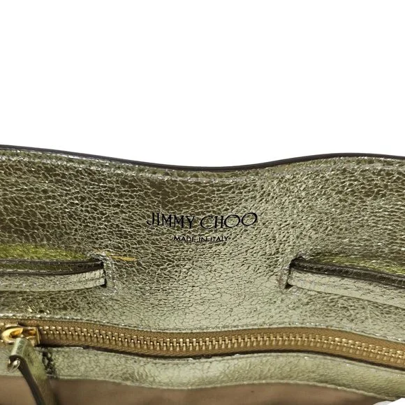Jimmy Choo Barra Tote in Light Gold Distressed Metallic - Picture 10 of 12